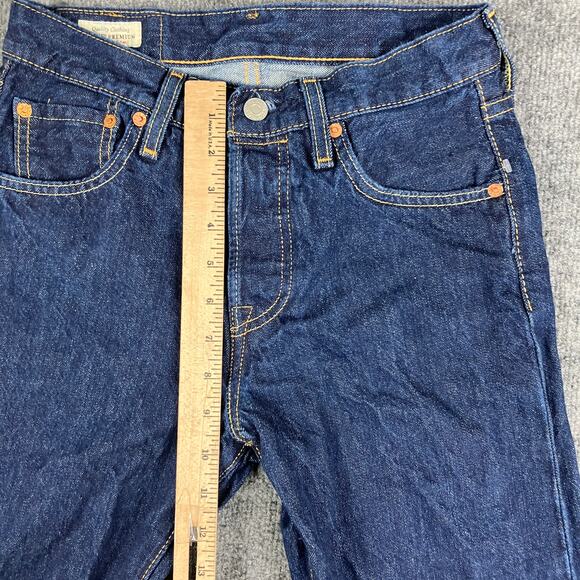 Levi's 501 Jeans Womens W27 L30 Dark Wash Skinny Fit Straight Leg Stretch Denim - Picture 5 of 13
